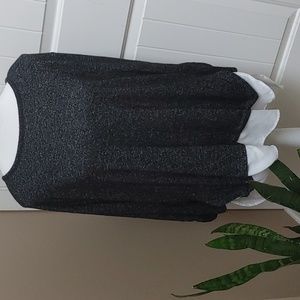 Sweaterette long sleeves dark gray white bottom plus size 3x top